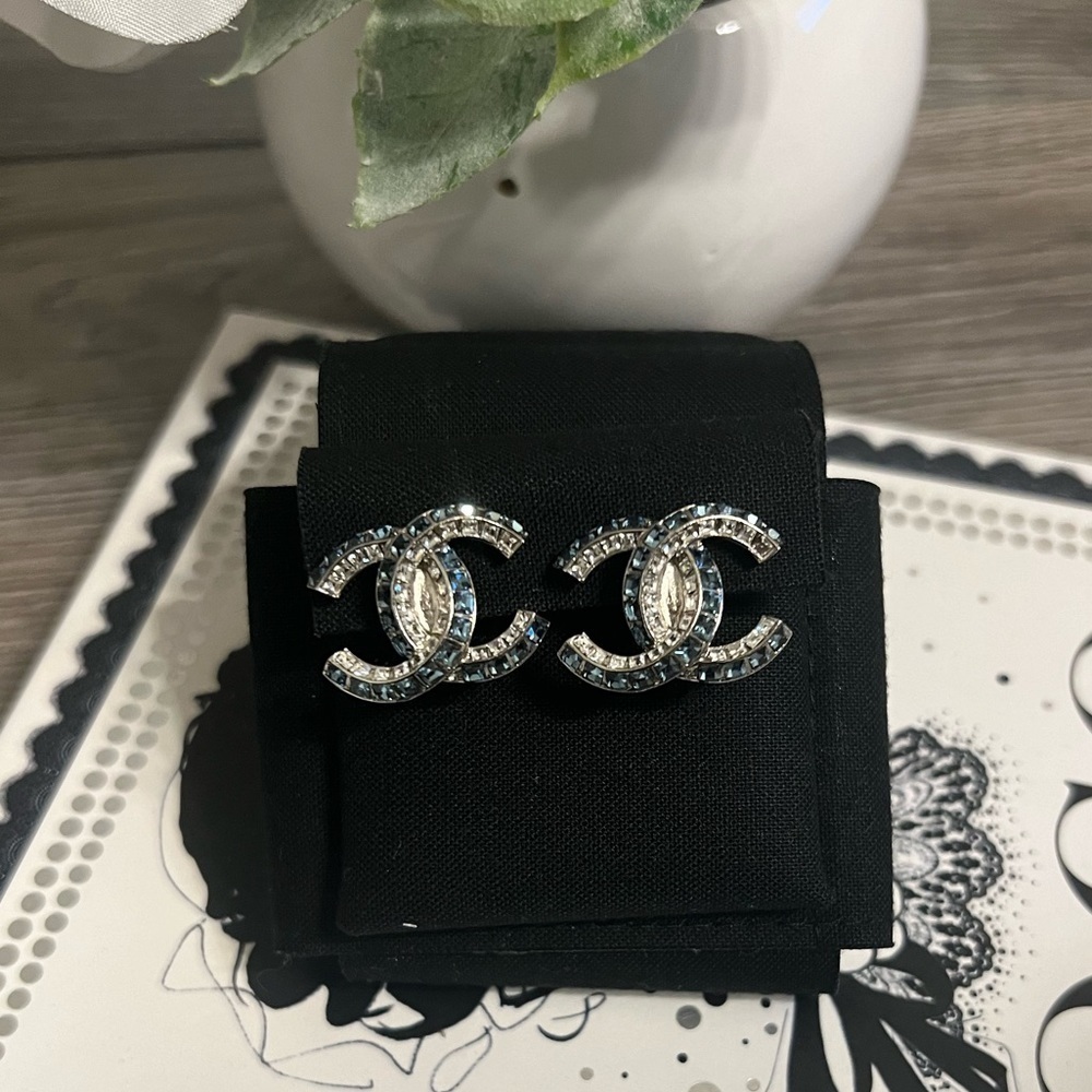 Elegant Silver and Blue Women's Earrings